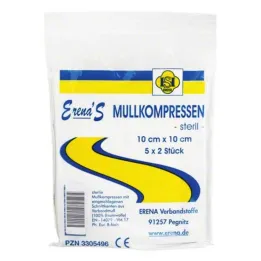 Compresse di garza sterile Erena 10x10, 5x2 pz