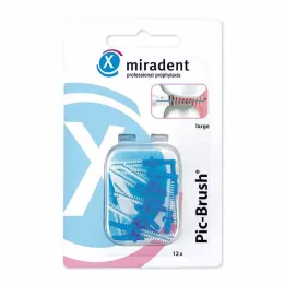 MIRADENT Interd.Pic-Brush pennello di ricambio grande blu, 12 pz
