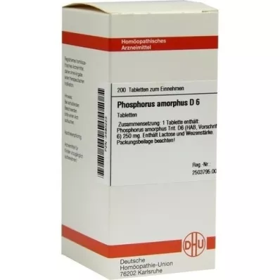 PHOSPHORUS AMORPHUS D 6 compresse, 200 pz PHOSPHORUS AMORPHUS D 6 compresse, 200 pz