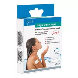 HÖGA-DERM aqua ste.Transp.Verb.m.Wundauflage 5x7 cm, 5 pz