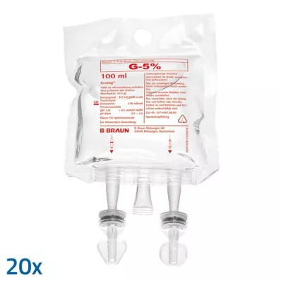 GLUCOSE 5% B.Braun Ecobag, 20x100 ml GLUCOSE 5% B.Braun Ecobag, 20x100 ml
