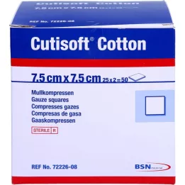 CUTISOFT Cotton Ster 7.5x7,5 cm Ster.12Fach, 25x2 pz