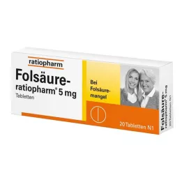 FOLSÄURE-RATIOPHARM Compresse da 5 mg, 20 pz