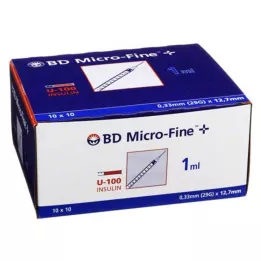 BD MICRO-FINE+ Siringa per insulina 1 ml U100 12,7 mm, 100X1 ml