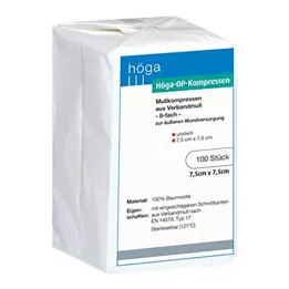 HÖGA-KOMPRESSEN OP 7.5x7,5 cm Unstertil 8 -fold, 100 pz