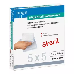 HÖGA-KOMPRESSEN 5x5 cm sterile 8 vie, 5X2 pz
