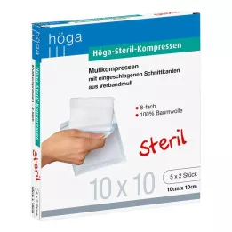 HÖGA-KOMPRESSEN 10x10 cm sterili 8 volte, 5x2 ST