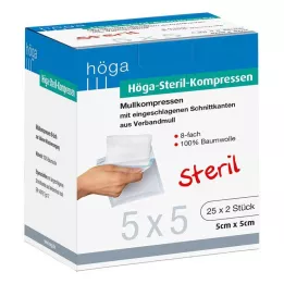 HÖGA-KOMPRESSEN 5x5 cm sterile 8 volte, 25x2 pz