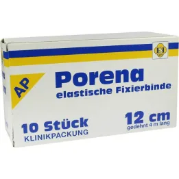 Benda di garza elastica Porena 12 cm senza violoncello bianco, 10 pezzi