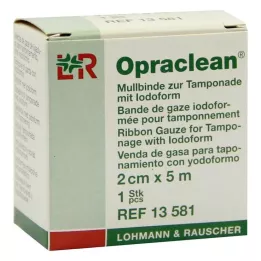 OPRACLEAN Benda di garza per tampone con iodoformio 2 cm x 5 m, 1 pezzo