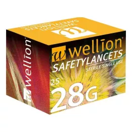 WELLION Lancette di sicurezza 28 G Lancette di sicurezza monouso, 25 pz