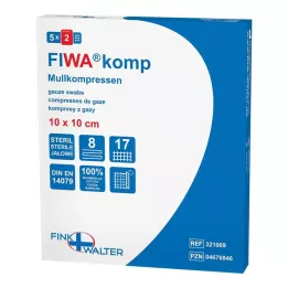MULLKOMPRESSEN 10x10 cm sterile 8 vie, 5X2 pz
