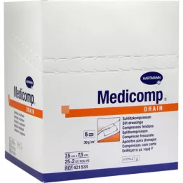 Drein di medicom comprime 7,5x7,5 cm sterile, 25x2 pz