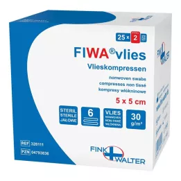 VLIESKOMPRESSEN 5x5 cm sterile 6 volte, 25X2 pz