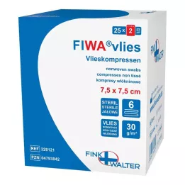 VLIESKOMPRESSEN 7,5x7,5 cm sterile 6 vie, 25X2 pz