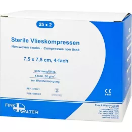 VLIESKOMPRESSEN 7,5x7,5 cm sterile 4 strati, 25X2 pz
