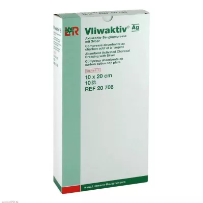 VLIWAKTIV AG Aspirazione carbone attivo con argento 10x20 cm, 10 pz