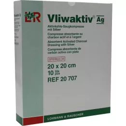 VLIWAKTIV AG Aspirapolvere a carbone attivo con argento 20x20 cm, 10 pz