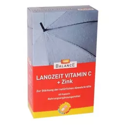 Vai a lungo Time Vitamin C + Deposito di zinco Rettart Capsule, 60 pz