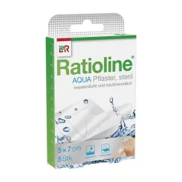 RATIOLINE aqua shower cerotto Plus 5x7 cm sterile, 5 pz