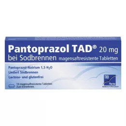 PANTOPRAZOL TAD 20 mg per il bruciore di stomaco. compresse gastroresistenti, 14 pz