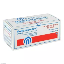 MULLKOMPRESSEN ES 10x20 cm Unstertil 8 -fold, 50 pz
