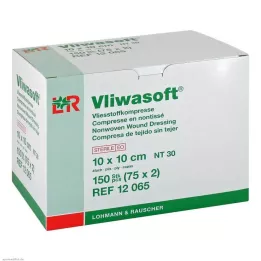 VLIWASOFT Compresse in tessuto non tessuto 10x10 cm sterili 4l., 150 pz