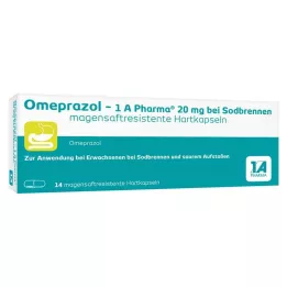OMEPRAZOL-1A Pharma 20 mg per il bruciore di stomaco HKM, 14 pz