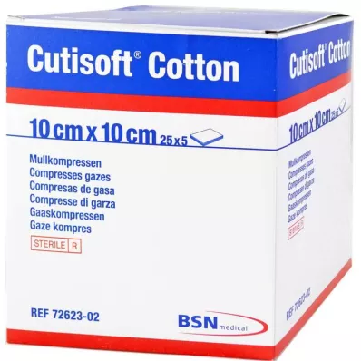 CUTISOFT Cotone compresso 10x10 cm 8-ply, 25X5 pz