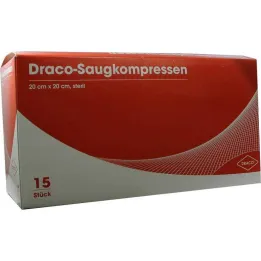 Compresse aspiranti sterili 20x20 cm Draco, 15 pz