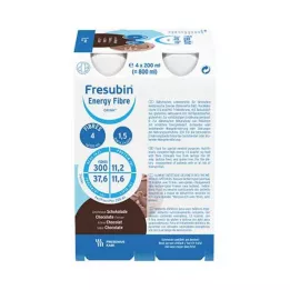 FRESUBIN ENERGY Fibra DRINK Borraccia al cioccolato, 4X200 ml