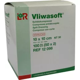 VLIWASOFT Compresse tagliate 10x10 cm sterili 4 strati, 50X2 pz