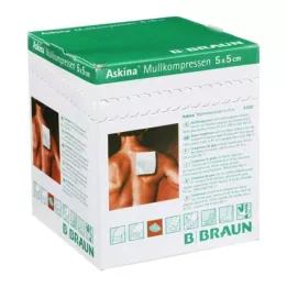 ASKINA Compresse di garza 5x5 cm sterili 8 strati, 25X2 pz