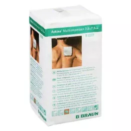 ASKINA Compresse di garza 7,5x7,5 cm non sterili 8 strati, 100 pz