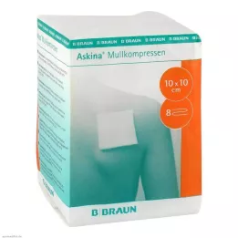 ASKINA Compresse di garza 10x10 cm non sterili 8 strati, 100 pz