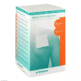 ASKINA Compresse di garza 10x10 cm non sterili 12 veli, 100 pz