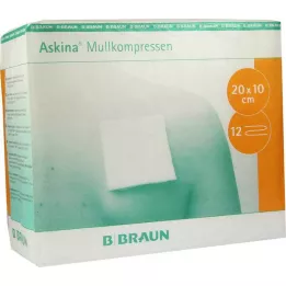 ASKINA Compresse di garza 10x20 cm non sterili 12 veli, 100 pz