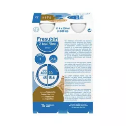 FRESUBIN 2 kcal Fibra DRINK Bottiglia per bere Cappuccino, 4X200 ml