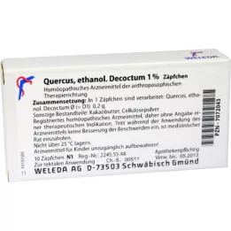 Quercus etanolo.Decotum 1% supposte, 10 pz