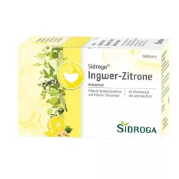 SIDROGA Bustine filtro di tè allo zenzero e limone Wellness, 20X2,0 g