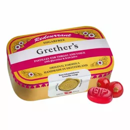 GRETHERS Pastiglie senza zucchero Ribes rosso+Vitamina C, 110 g