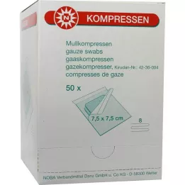 MULLKOMPRESSEN 7,5x7,5 cm sterile 8 vie, 50X2 pz