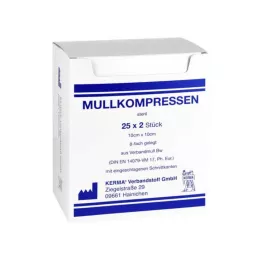 MULLKOMPRESSEN 10x10 cm sterile 8 volte BW, 25X2 pz