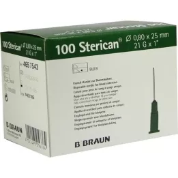 STERICAN Cannule 21 Gx1 0,8x25 mm, 100 pz