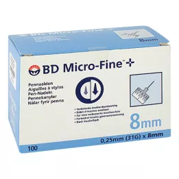 BD MICRO-FINE+ 8 aghi per penna 0,25x8 mm, 100 pz