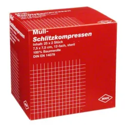 Garza compressa a fessura 7,5x7, 25x2 pezzi