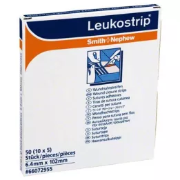 LEUKOSTRIP Strisce di sutura delle ferite 6,4x102 mm, 10X5 pz