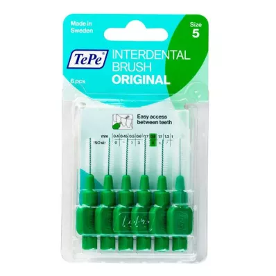 TEPE Scovolino interdentale Originale 0,8mm ISO 5 verde, 6 pz TEPE Scovolino interdentale Originale 0,8mm ISO 5 verde, 6 pz