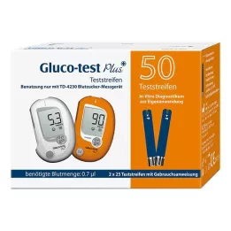 GLUCO TEST Strisce reattive per la glicemia Plus, 50 pz