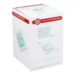 SCHLITZKOMPRESSEN 7,5x7,5 cm sterile 12 vie, 40X2 pz